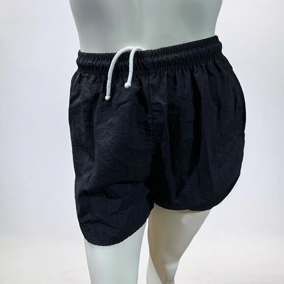 Vintage 80s Sunrays Black Swishy Shorts - Small - Picture 1 of 16